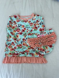 Ruffle Butts Girls Size 7 Long Sleeve Sun Shirt Rash Guard 2 piece Swimsuit - Picture 1 of 5