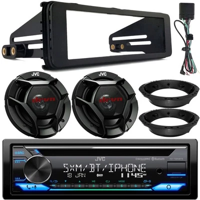 JVC KDT920BTS CD Receiver, 2x 6.5" 300W Speakers w/ Adapters, Stereo Install Kit - Image 1 of 4