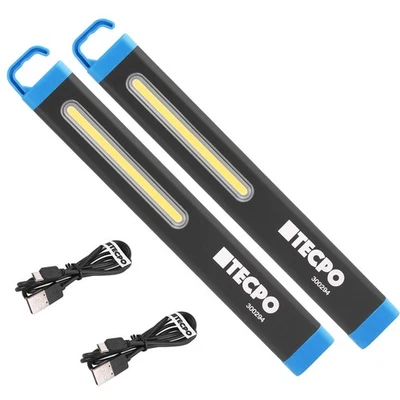 TECPO 2x COB LED LÁMPARA DE TRABAJO LÁMPARA DE INSPECCIÓN LÁMPARA DE MANO PLANA LÁMPARA DE TALLER 360 LÚMENES