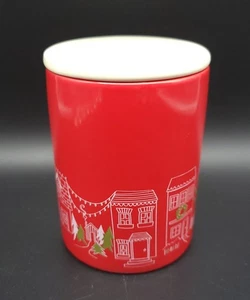 Crate and Barrel Ceramic Cinnamon Christmas Village Candle w/ Lid 13oz - Unused - Picture 1 of 4