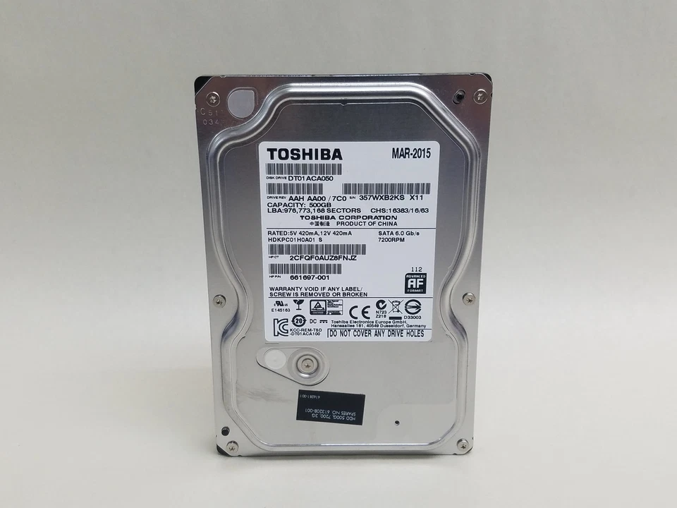 Lot of 20 Toshiba DT01ACA050 500 GB SATA III 7.2K 3.5 in Desktop Hard Drive - Image 1 of 3