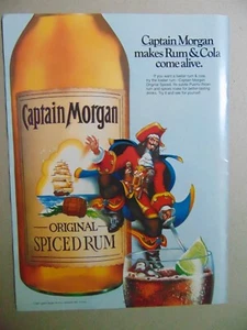 1988 Captain Morgan makes Rum & Cola Come Alive! art print ad - Picture 1 of 1