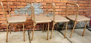 RARE DESIGN SET 4 VINTAGE KITCHEN CHAIRS by HAMILTON COSTCO of INDIANA FREESHIP - Picture 1 of 12