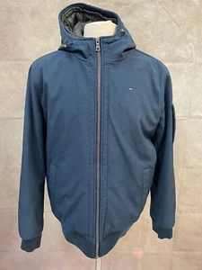 Tommy Hilfiger giacca uomo blu con cappuccio e zip intera taglia L - Foto 1 di 9
