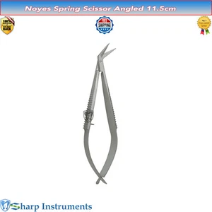 Noyes/Iris Scissors Angled 11.5cm Ophthalmic Surgery Tissue Surgical Instruments - Picture 1 of 2
