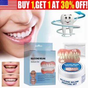 Silicone False Dental Perfect Smile Veneers Comfort Fit Flex Denture Braces New - Picture 1 of 13