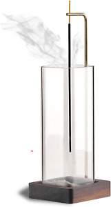 Incense Holder for Sticks [Anti-Ash Flying] with Easy Clean Glass Bottle No Mess
