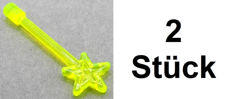 2x LEGO 6124 Minifigur Zubehör Zauberstab Transparent-Neon-Grün - Bild 1 von 1