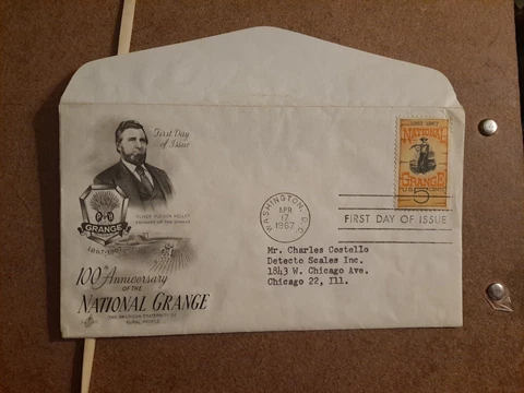 Y231 ArtCraft United Air Lines commercial fdc Grange 1323 + insert Cover