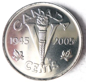 2005 CANADA 5 CENTS - UNC - 60th Anniversary of WW2 - Free Ship - Bin #LC 82 - Picture 1 of 2