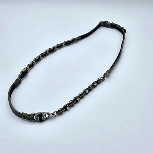 Chloe & Isabel Leather Strap Necklace Rhinestone 19" - Picture 1 of 5