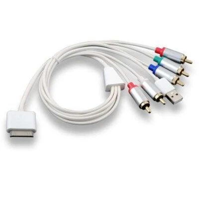 INVEO 30 Pin Dock Component Y Pb Pr Video RCA Stereo Audio Cable Adapter Retail - Image 1 of 4