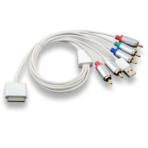 INVEO 30 Pin Dock Component Y Pb Pr Video RCA Stereo Audio Cable Adapter Retail - Image 1 of 4