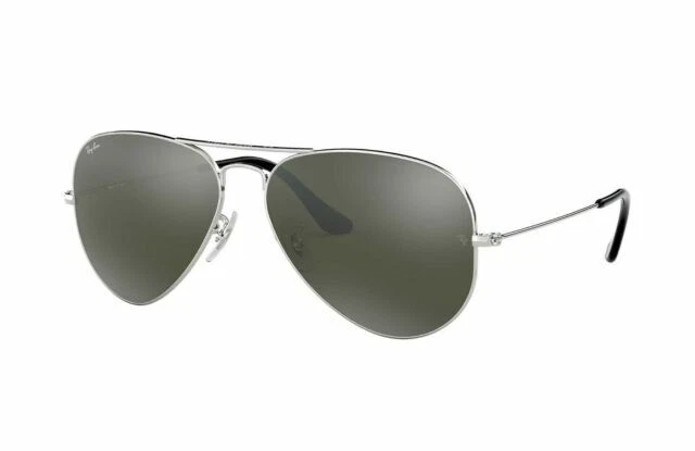 Ray-Ban Rb3025 Aviator 58-14 135mm Occhiali da sole Argenti con Lenti Specchiate Grigi Non-Polarizzate