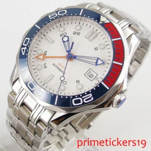 41mm White Sterile Dial Sapphire Glass GMT Date Automatic Movement Men's Watch  - Picture 1 of 5