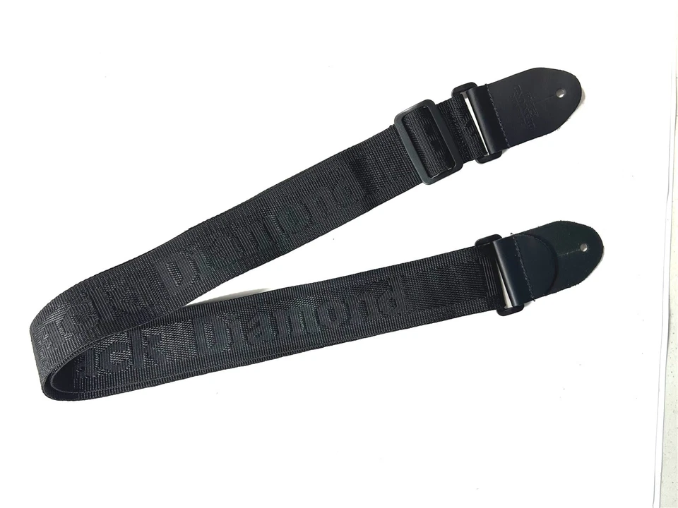 Pulseira de guitarra Black Diamond - Extremidades de couro polipropileno preta - Imagem 1 de 4