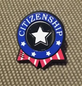 Citizenship Lapel Pin Pinback  - Picture 1 of 2