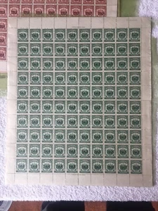 El Salvador Revenue: Timbre Municipal 1c American Bank Note Full Sheet W/Gum - Picture 1 of 2