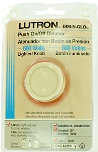 Lutron® DNG-603PH-IV 3 Way Rotary Dimmer Switch , Push On/Off Knob Locator Light - Picture 1 of 2