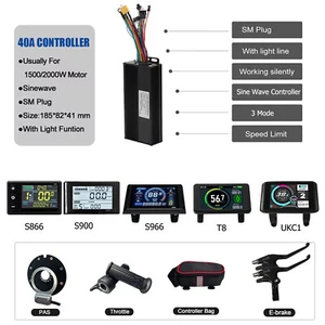 Electric Bicycle 36V/48V/52V 40A Controller+LCD Display for 1500W/2000W Motor - Picture 1 of 20