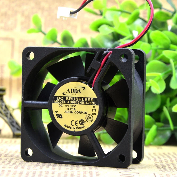 ADDA AD0612HB-A70GL 6CM 6025 12V 0.23A 2-pin double ball cooling fan - Image 1 of 1