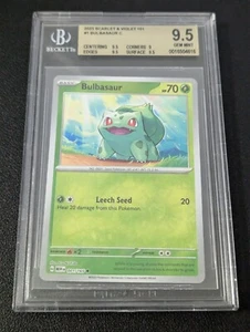 Pokémon TCG Bulbasaur Scarlet & Violet 151 001/165 Reverse Holo Common BGS 9.5 - Picture 1 of 5