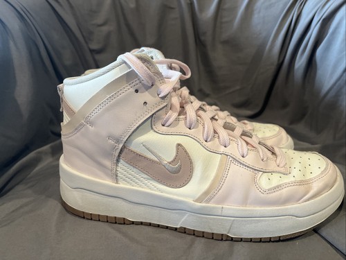 Nike Dunk High Up taglia 10 donna rosa Oxford Rebel bianco DH3718 102