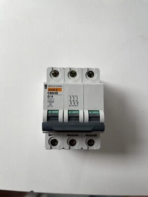 Merlin Gerin Multi 9 C60H MCB Circuit Breaker Range 3 Phase 3 pole 16A D Type