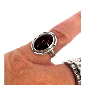 Vintage Sterling 925 Stamped Red Coral Gemstone Ring Size 6.25 - Picture 1 of 9
