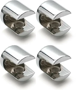 Glass Shelf Support Bracket Brackets - Polished Chrome For 5 mm Thick Shelves - Picture 1 of 2