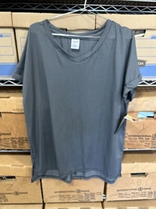 Avia Women’s short sleeve V neck Shirt w: Short Sleeves Black & White Large AN1 - Picture 1 of 6