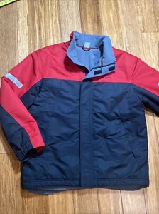 Vintage Nike Men’s Color Block Red And Black Winter Jacket Fleece Lined Size L - Picture 1 of 13
