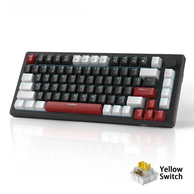 75% Mechanical Gaming Keyboards with Knob Control, Backlit Wired Gaming Keyboard - Image 1 of 4