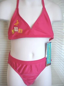 JANTZEN 2 Piece UPF 50 Bright Pink Swimsuit Bathing Suit Bikini Girls Sz 6X NWT - Picture 1 of 9