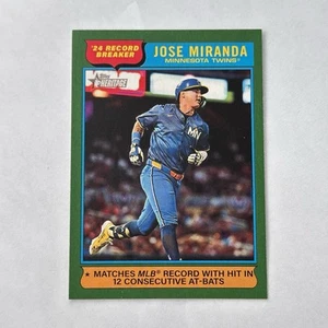 2025 Topps Heritage - Record Breakers Jose Miranda #4 Twins Dark Green Parallel - Picture 1 of 2