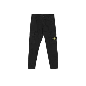 (Kids) Stone Island 30115 Garment Dyed Stretch Broken Twill Cargo Pants Black -  - Picture 1 of 2