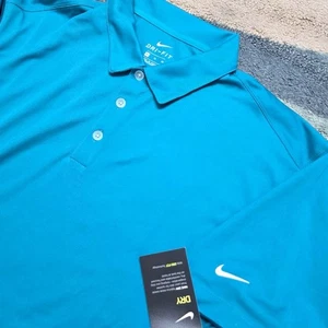 Nike Dri-FIT Blue Polo Shirt XL New York Life Investments Logo NWT - Picture 1 of 8