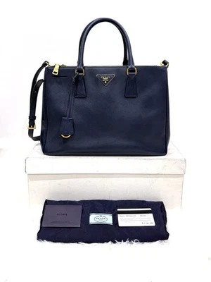 *XMAS SALE*Prada 2WAY 34CM Dark Navy Blue Saffiano Lux Galleria Bag - Image 1 of 4