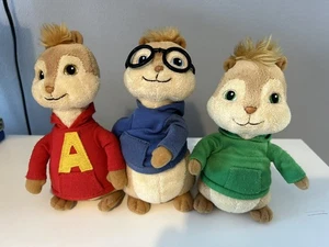Ty Alvin & The Chipmunks Bundle Soft Plush Toy - Alvin Simon And Theodore Bundle - Picture 1 of 1
