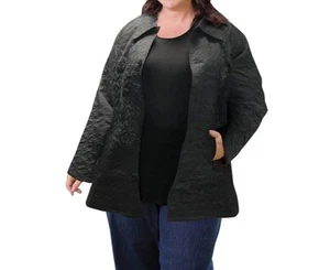 On The Plus Side cotton quilted swing coat - plus size Black - Picture 1 of 25