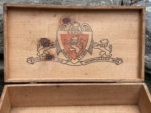 Vintage S S Pierce Dovetailed Wood Box 19 ” X 10 1/2 " X 6 ” H - Picture 1 of 16
