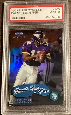1999 Fleer Mystique DAUNTE CULPEPPER #/2999 Rookie PSA 9 Mint #105 Minnesota  - Image 1 of 2