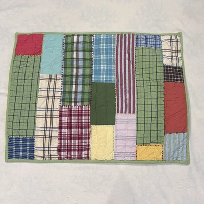 Almohada estándar Pottery Barn Sham Madrás a cuadros acolchado retazos cierre de corbata Foto 1 de 3