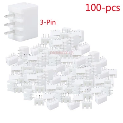 X100 New JST XH2.54mm 3 Pin Male Plug Socket Plug Connector Straight Pin Header - Image 1 of 4