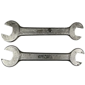 Vintage Ford Script Wrench Pair, 5/8" & 9/16", M-Series, USA Made, Model T/A Era - Picture 1 of 4