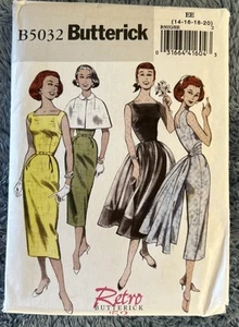 Repro Vintage 1952 Sewing Pattern - Butterick B5032 Dress & Cape - sizes 14-20 - Picture 1 of 2