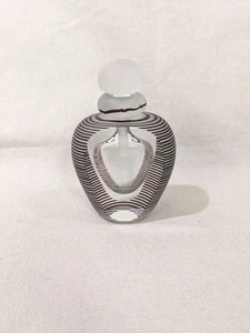 James Clarke Art Glass Striped Perfume Bottle 4" Tall 2 5/8" Wide 1 3/8" Deep - Picture 1 of 10