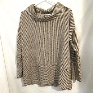 Christopher & Banks Womens Checked Turtleneck Knit Winter Sweater Size Petite Lg - Picture 1 of 5