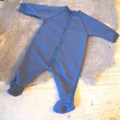 Petit Bateau Fleeceoverall Schlafanzug Gr. 12M 74cm 1J Anzug Overall hellblau - Bild 1 von 4