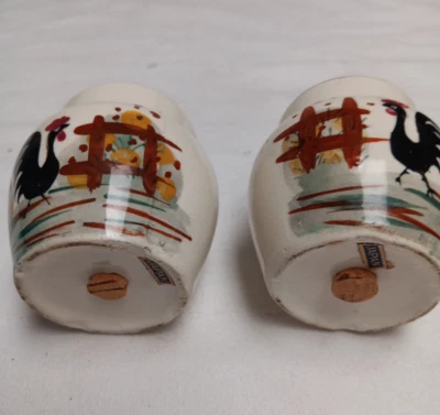 Juego de 2 saleros y pimenteros 2,5 pulgadas cocina cerámica gallo coleccionable Foto 1 de 4